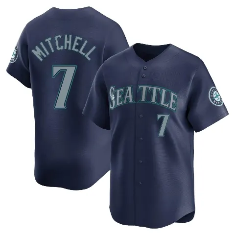 Men's Seattle Mariners ＃7 Kevin Mitchell Navy Limited Road Jersey