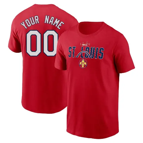 Men's St. Louis Cardinals ＃00 Custom T-Shirt Red Custom 2024 City Connect Graphic Name & Number T-Shirt