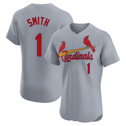 Men's St. Louis Cardinals ＃1 Ozzie Smith Gray Elite Road Jersey
