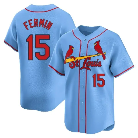 Men's St. Louis Cardinals ＃15 Jose Fermin Light Blue Limited Alternate Jersey