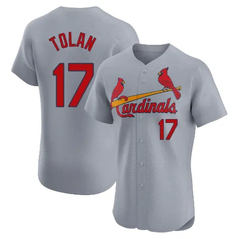 Men's St. Louis Cardinals ＃17 Bobby Tolan Gray Elite Road Jersey