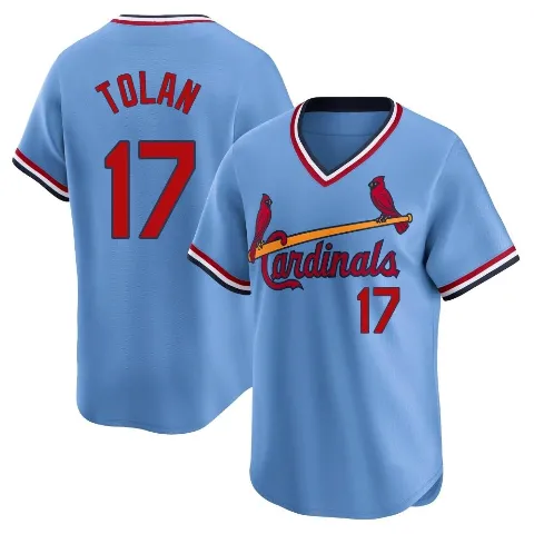 Men's St. Louis Cardinals ＃17 Bobby Tolan Light Blue Limited Cooperstown Collection Jersey