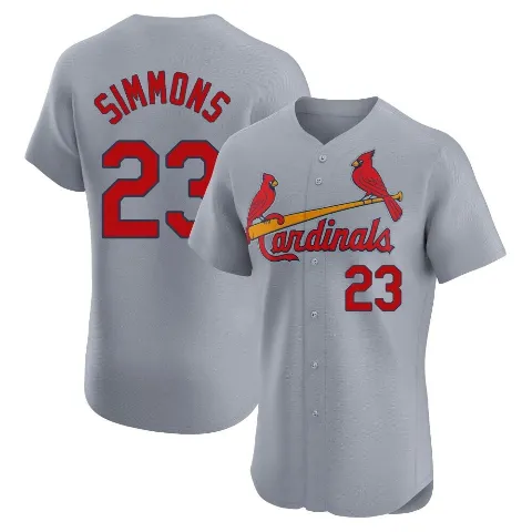 Men's St. Louis Cardinals ＃23 Ted Simmons Gray Elite Road Jersey