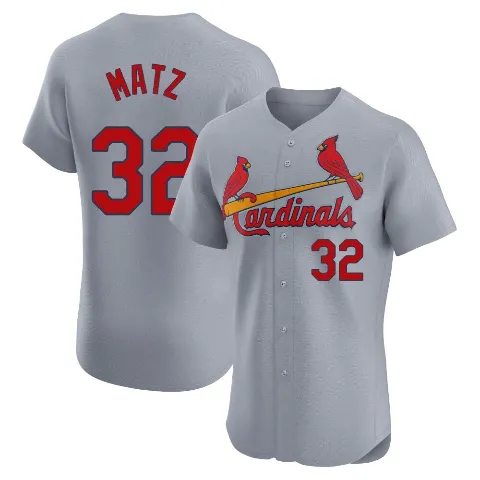 Men's St. Louis Cardinals ＃32 Steven Matz Gray Elite Road Jersey