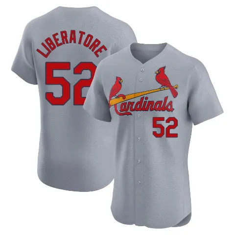 Men's St. Louis Cardinals ＃52 Matthew Liberatore Gray Elite Road Jersey