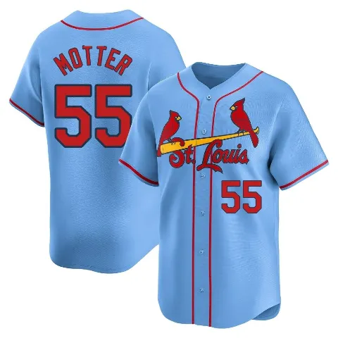 Men's St. Louis Cardinals ＃55 Taylor Motter Light Blue Limited Alternate Jersey