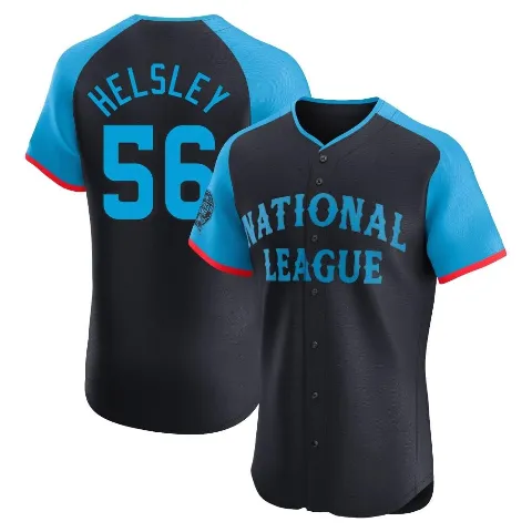 Men's St. Louis Cardinals ＃56 Ryan Helsley Navy Elite National League 2024 All-Star Game Jersey