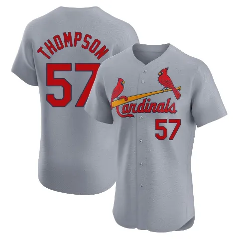 Men's St. Louis Cardinals ＃57 Zack Thompson Gray Elite Road Jersey
