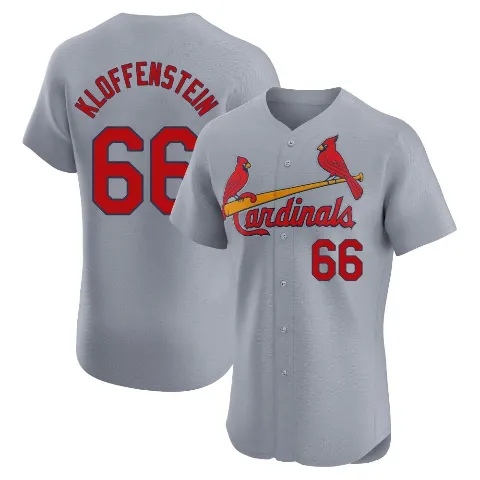 Men's St. Louis Cardinals ＃66 Adam Kloffenstein Gray Elite Road Jersey