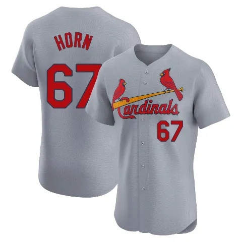 Men's St. Louis Cardinals ＃67 Bailey Horn Gray Elite Road Jersey