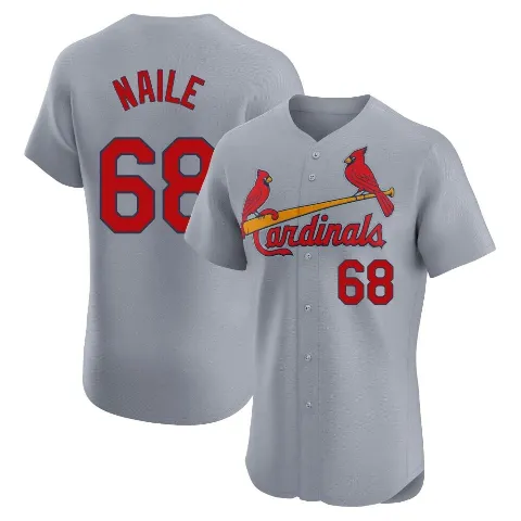 Men's St. Louis Cardinals ＃68 James Naile Gray Elite Road Jersey