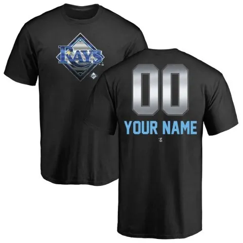 Men's Tampa Bay Rays ＃00 Custom T-Shirt Black Custom Midnight Mascot T-Shirt -