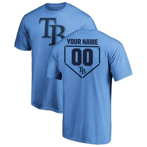 Men's Tampa Bay Rays ＃00 Custom T-Shirt Light Blue Custom RBI T-Shirt -