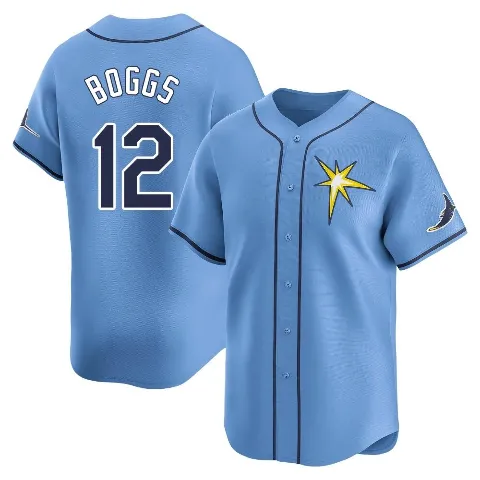 Men's Tampa Bay Rays ＃12 Wade Boggs Light Blue Limited Alternate Jersey
