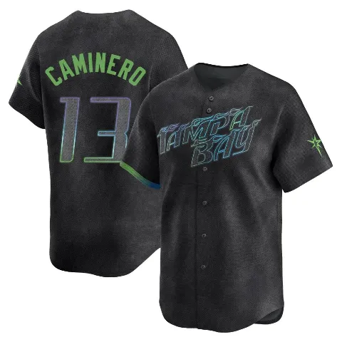 Men's Tampa Bay Rays ＃13 Junior Caminero Charcoal Limited 2024 City Connect Jersey