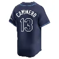 Men's Tampa Bay Rays ＃13 Junior Caminero Navy Limited Away Jersey