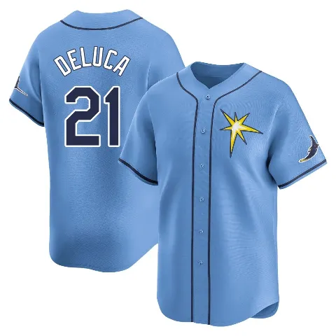 Men's Tampa Bay Rays ＃21 Jonny DeLuca Light Blue Limited Alternate Jersey