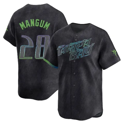 Men's Tampa Bay Rays ＃28 Jake Mangum Charcoal Limited 2024 City Connect Jersey