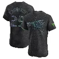 Men's Tampa Bay Rays ＃29 Pete Fairbanks Charcoal Elite 2024 City Connect Jersey