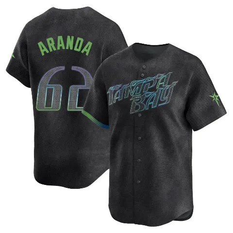 Men's Tampa Bay Rays ＃62 Jonathan Aranda Charcoal Limited 2024 City Connect Jersey