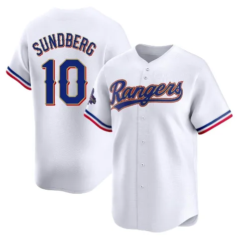 Men's Texas Rangers ＃10 Jim Sundberg Gold Limited White 2024 Collection Jersey