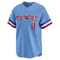 Men's Texas Rangers ＃11 Kyle Higashioka Light Blue Limited Cooperstown Collection Jersey