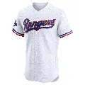 Men's Texas Rangers ＃12 Andrew Knizner Gold Elite White 2024 Collection Jersey
