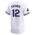 Men's Texas Rangers ＃12 Andrew Knizner Gold Elite White 2024 Collection Jersey
