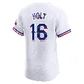 Men's Texas Rangers ＃16 Brock Holt White Elite Home Jersey