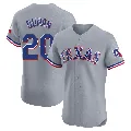 Men's Texas Rangers ＃20 Ezequiel Duran Gray Elite Road Jersey