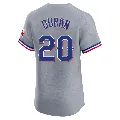Men's Texas Rangers ＃20 Ezequiel Duran Gray Elite Road Jersey