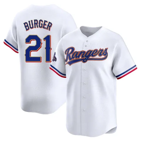 Men's Texas Rangers ＃21 Jake Burger Gold Limited White 2024 Collection Jersey