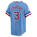 Men's Texas Rangers ＃3 Leody Taveras Light Blue Limited Cooperstown Collection Jersey