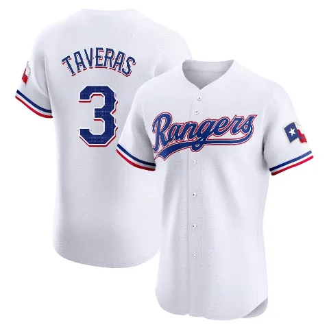 Men's Texas Rangers ＃3 Leody Taveras White Elite Home Jersey