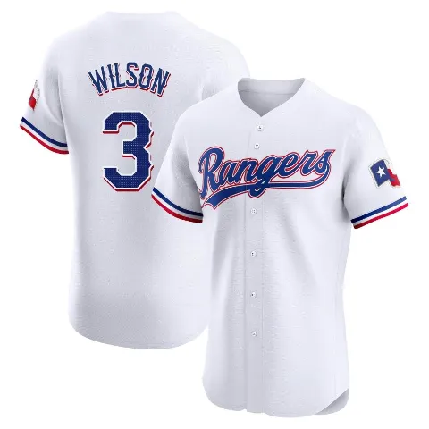 Men's Texas Rangers ＃3 Russell Wilson White Elite Home Jersey