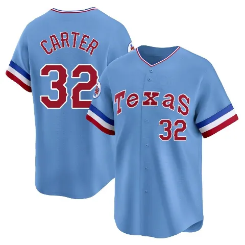Men's Texas Rangers ＃32 Evan Carter Light Blue Limited Cooperstown Collection Jersey