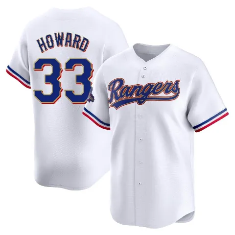 Men's Texas Rangers ＃33 Frank Howard Gold Limited White 2024 Collection Jersey