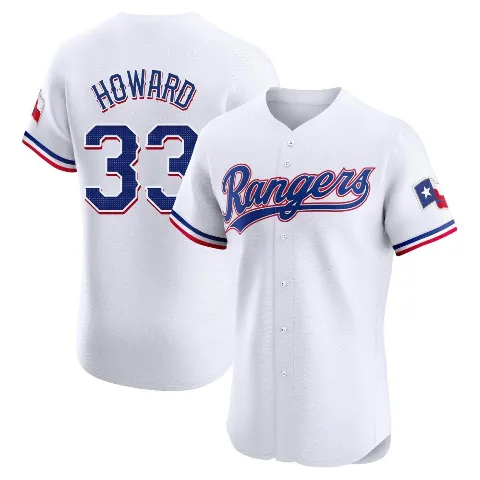 Men's Texas Rangers ＃33 Frank Howard White Elite Home Jersey