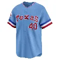 Men's Texas Rangers ＃40 Steele Walker Light Blue Limited Cooperstown Collection Jersey