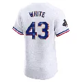 Men's Texas Rangers ＃43 Owen White Gold Elite White 2024 Collection Jersey