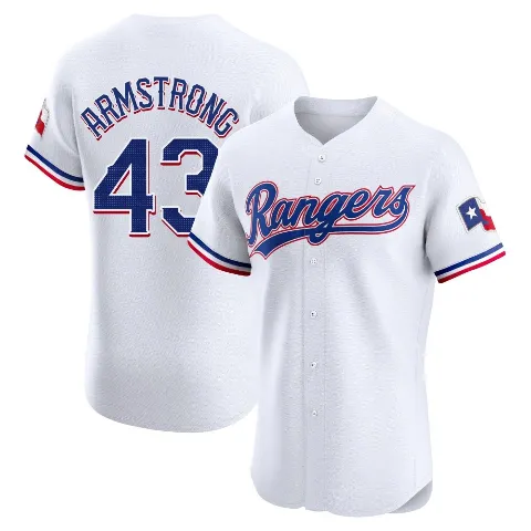 Men's Texas Rangers ＃43 Shawn Armstrong White Elite Home Jersey