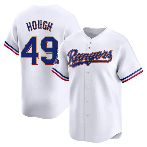 Men's Texas Rangers ＃49 Charlie Hough Gold Limited White 2024 Collection Jersey
