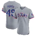 Men's Texas Rangers ＃49 Charlie Hough Gray Elite Road Jersey
