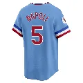 Men's Texas Rangers ＃5 Mike Napoli Light Blue Limited Cooperstown Collection Jersey