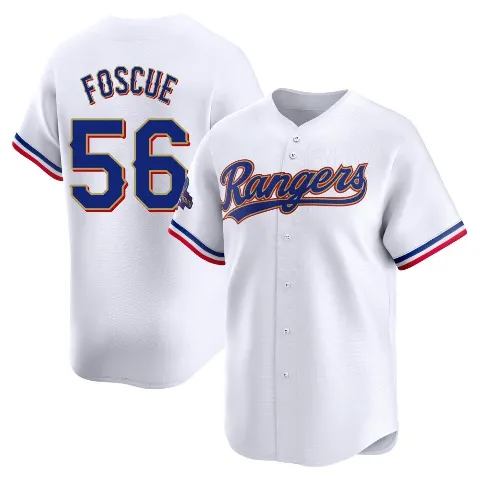 Men's Texas Rangers ＃56 Justin Foscue Gold Limited White 2024 Collection Jersey