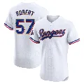 Men's Texas Rangers ＃57 Daniel Robert Gold Elite White 2024 Collection Jersey