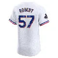Men's Texas Rangers ＃57 Daniel Robert Gold Elite White 2024 Collection Jersey