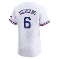 Men's Texas Rangers ＃6 Brett Nicholas White Elite Home Jersey