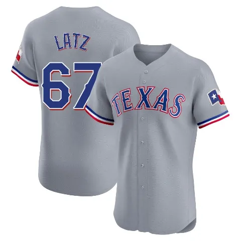 Men's Texas Rangers ＃67 Jacob Latz Gray Elite Road Jersey