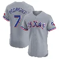 Men's Texas Rangers ＃7 Ivan Rodriguez Gray Elite Road Jersey